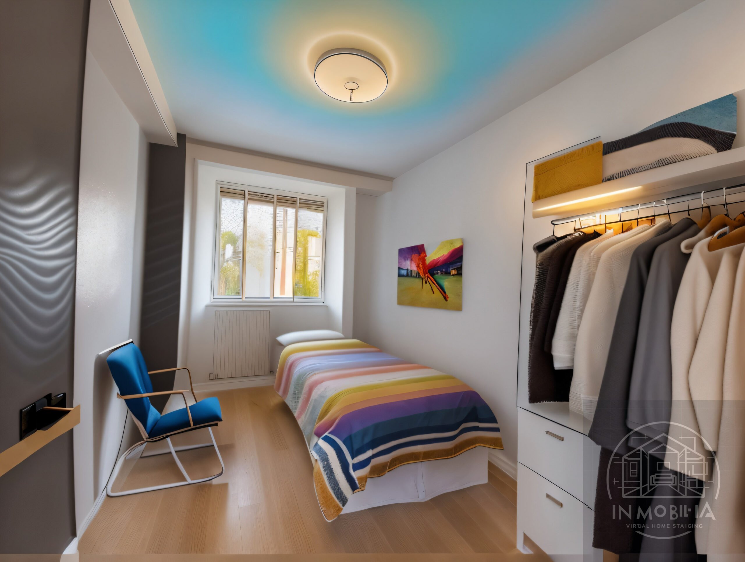 habitación amueblada por INMOBIL-IA con virtual home staging